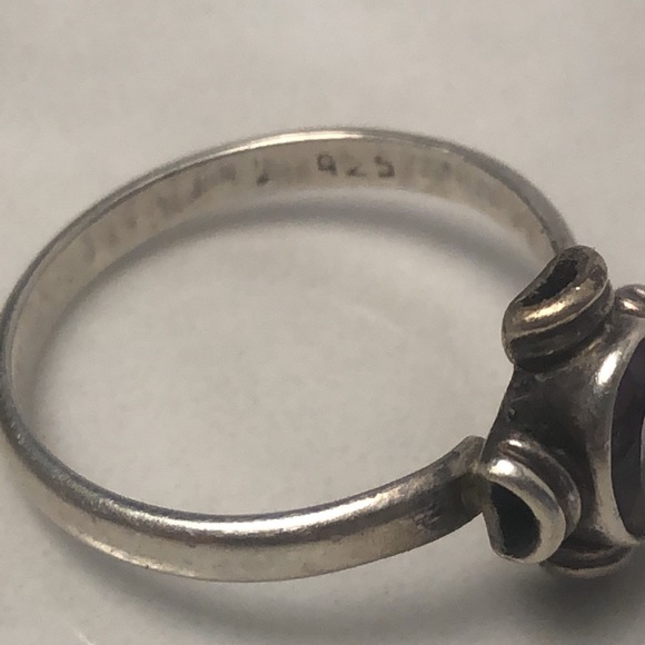 Faceted amethyst handmade 925 sterling silver ring size 7.5 - Picture 4 of 5